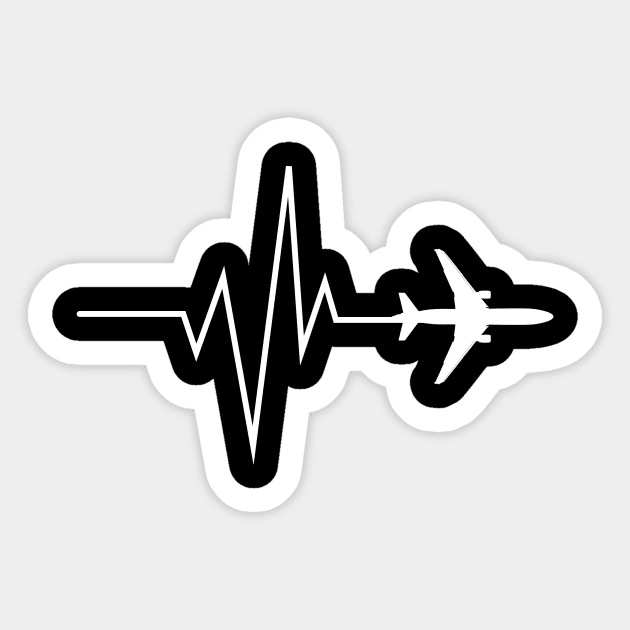 Aviation Pulse with airplane design Sticker by Avion